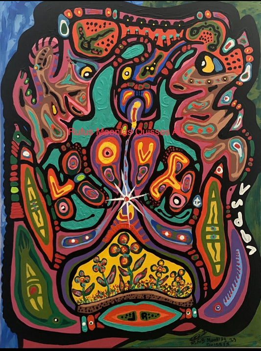 GiZaaGiin (I love you) Original Native Art Painting - Rufus Moonias Quisses Art